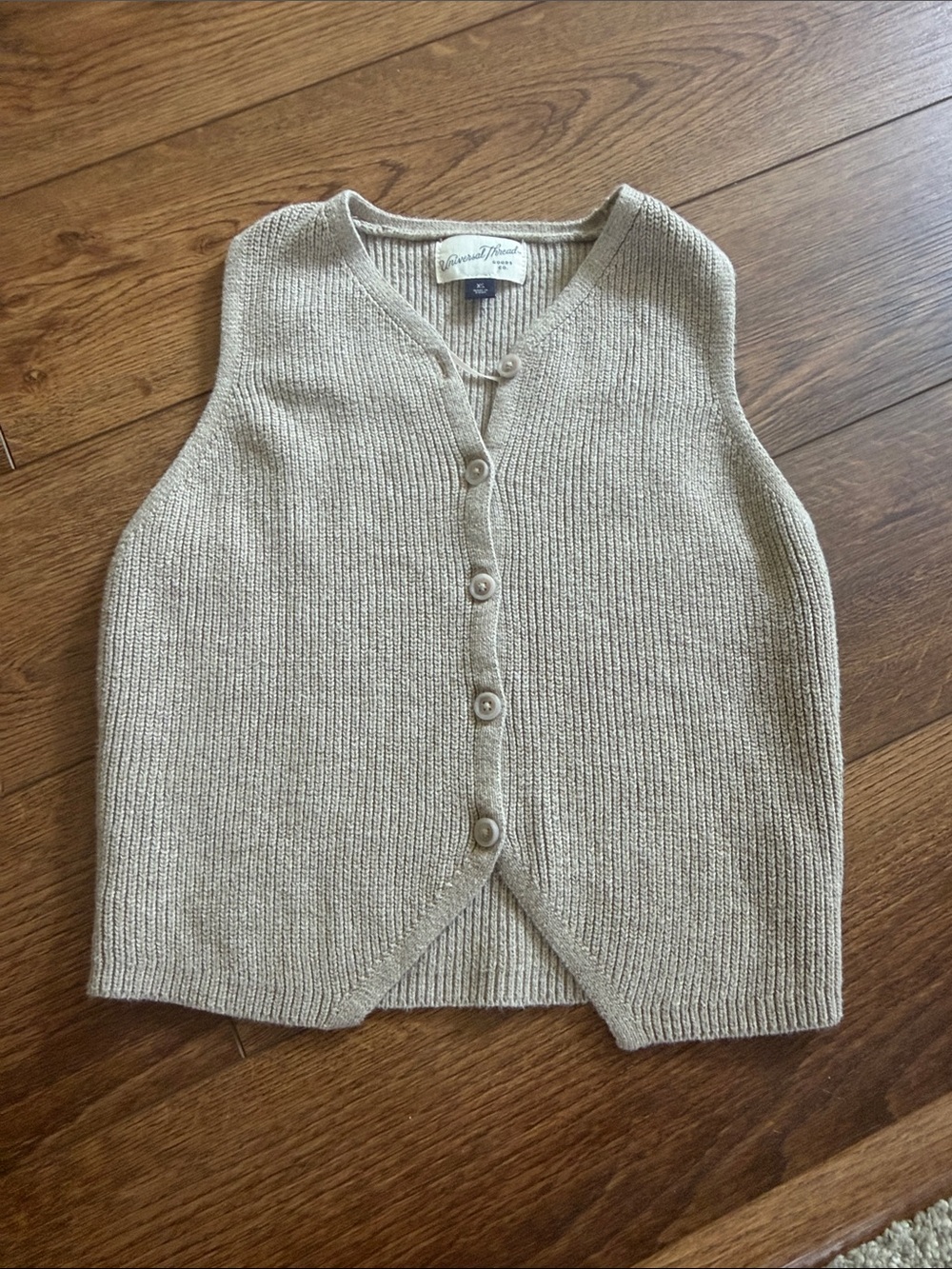 Universal Thread Beige Knit Button-Front Vest